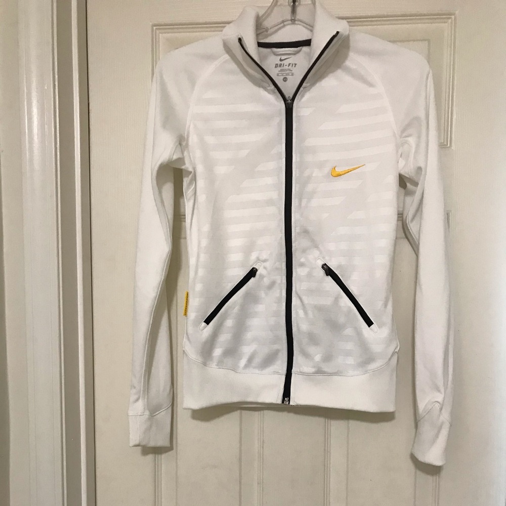 White Nike zip up jacket